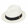 Trilbies & Pork Pies Christys Hats Classic Yorkie Panama Hat With Black Band Cream Binding Bleached £189.00