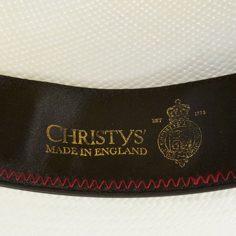 Trilbies & Pork Pies Christys Hats Classic Yorkie Panama Hat With Black Band Cream Binding Bleached £189.00