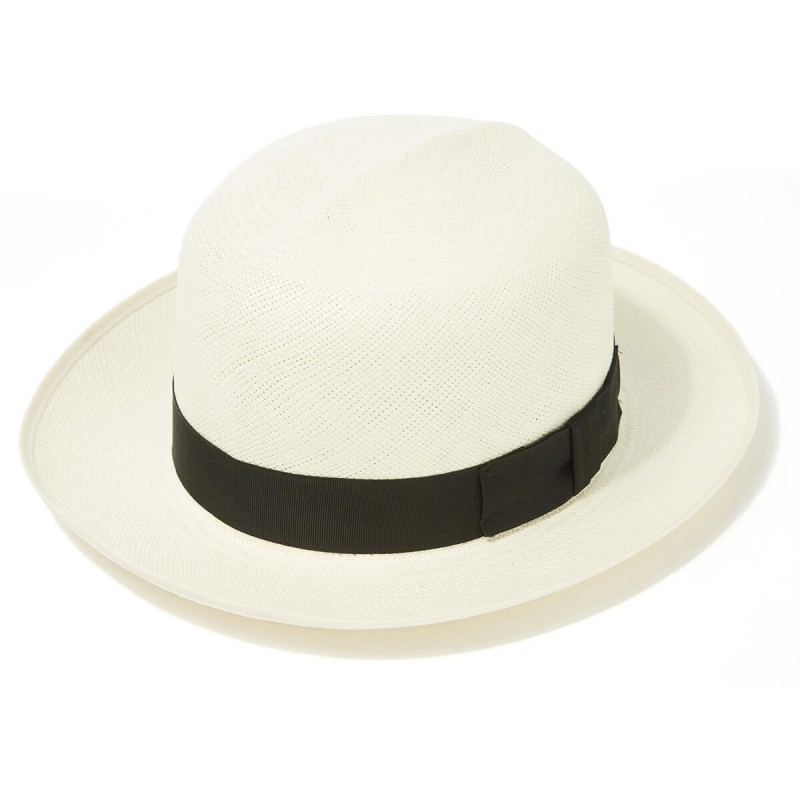 Panamas Christys Hats Classic Folder Panama Hat With Black Band Cream Binding Bleached £189.00