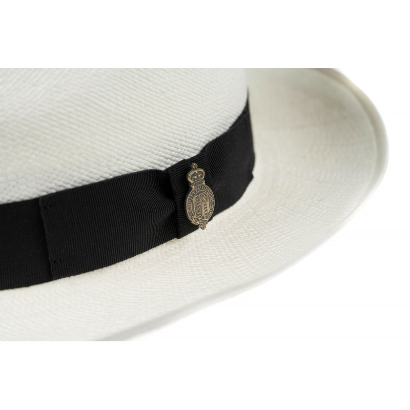 Panamas Christys Hats Classic Preset Panama Hat With Black Band Cream Binding Bleached £189.00