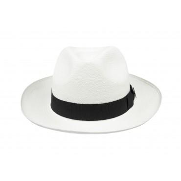 Panamas Christys Hats Classic Preset Panama Hat With Black Band Cream Binding Bleached £189.00