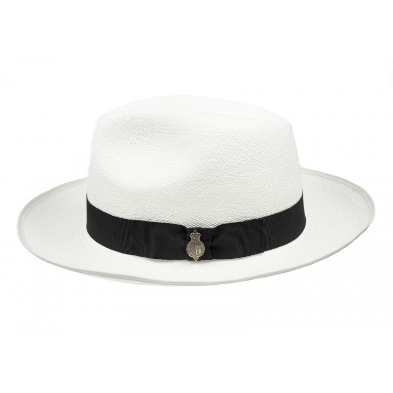 Panamas Christys Hats Classic Preset Panama Hat With Black Band Cream Binding Bleached £189.00