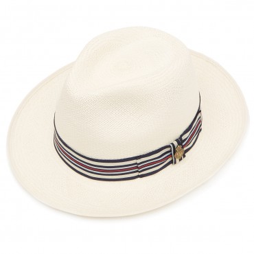 Panamas Christys Hats Classic Preset Panama Hat With No1 Regimental Band Cream Binding Bleached £189.00