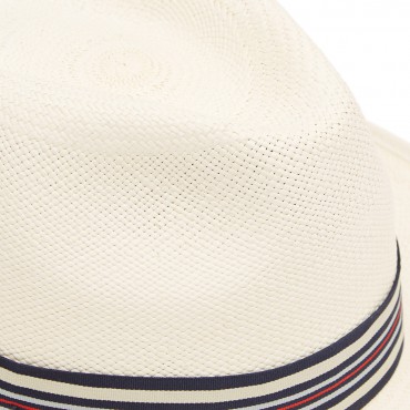 Panamas Christys Hats Classic Preset Panama Hat With No1 Regimental Band Cream Binding Bleached £189.00