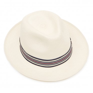 Panamas Christys Hats Classic Preset Panama Hat With No1 Regimental Band Cream Binding Bleached £189.00