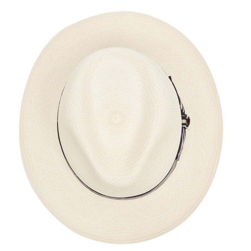 Panamas Christys Hats Classic Preset Panama Hat With No1 Regimental Band Cream Binding Bleached £189.00