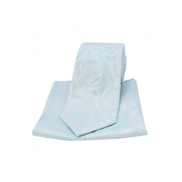 Pocket Square Soprano Ties Soprano Sky Blue Rose Wedding Matching Silk Tie And Pocket Square-ST-TPSWE008 £34.00