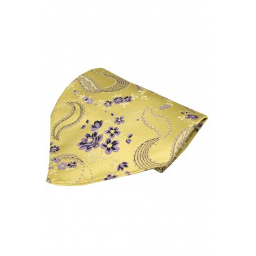 Pocket Square Soprano Ties Soprano Bright Gold Floral Patterned Silk Pocket Square £15.00