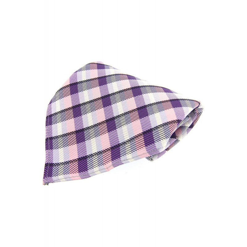 Pocket Square Soprano Ties Soprano Lilac And Pink Check Mens Silk Pocket Square £15.00