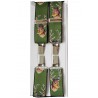 Braces Soprano Ties Green Stags Head Trouser Brace 35Mm Wide Elastic X Back 4 Clip Braces £23.00