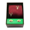 Cufflinks Soprano Ties Stags Head On Wine Ground Tie Cufflink Set £40.00