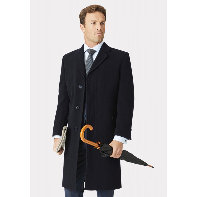 Overcoats Brook Taverner Bond Navy Wool Cashmere Overcoat £269.00