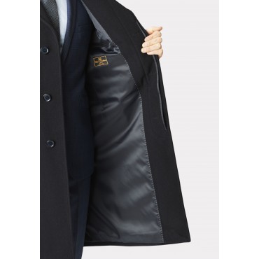 Overcoats Brook Taverner Bond Navy Wool Cashmere Overcoat £269.00