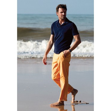 Fit Trousers Brook Taverner Regular Fit Perry Peach Fine Twill Stretch Cotton Trouser £45.00