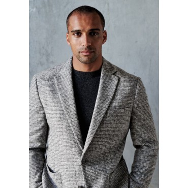 Jackets Brook Taverner Tailored Fit Champion Grey Melange Knitted Wool Blend Jacket £116.00