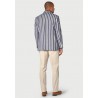 Jackets Brook Taverner Regular Fit Rafter Blue Stripe Cotton Linen Jacket £179.00