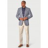 Jackets Brook Taverner Regular Fit Rafter Blue Stripe Cotton Linen Jacket £179.00