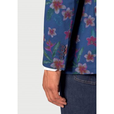 Jackets Brook Taverner Tailored Fit Henman Blue Floral Print Stetch Cotton Jacket £134.00