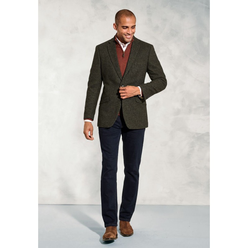 Jackets Brook Taverner Regular Fit Dee Olive Herringbone Wool Blend Jacket £116.00