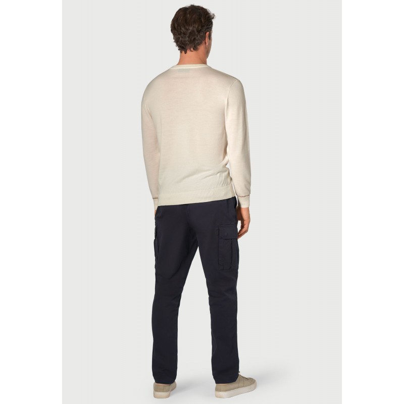 Jumpers Brook Taverner Arnold Ecru Merino Wool Crew Neck Jumper £80.00