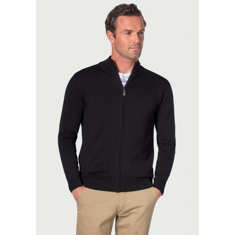 Cardigans Brook Taverner Columbus Black Zip Through Cardigan £36.00