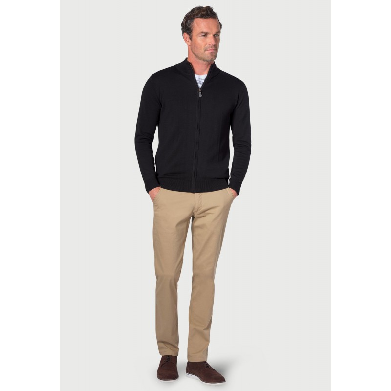 Cardigans Brook Taverner Columbus Black Zip Through Cardigan £36.00