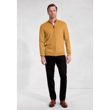 Cardigans Brook Taverner Somerset Mustard Cotton Merino Zip Cardigan £54.00