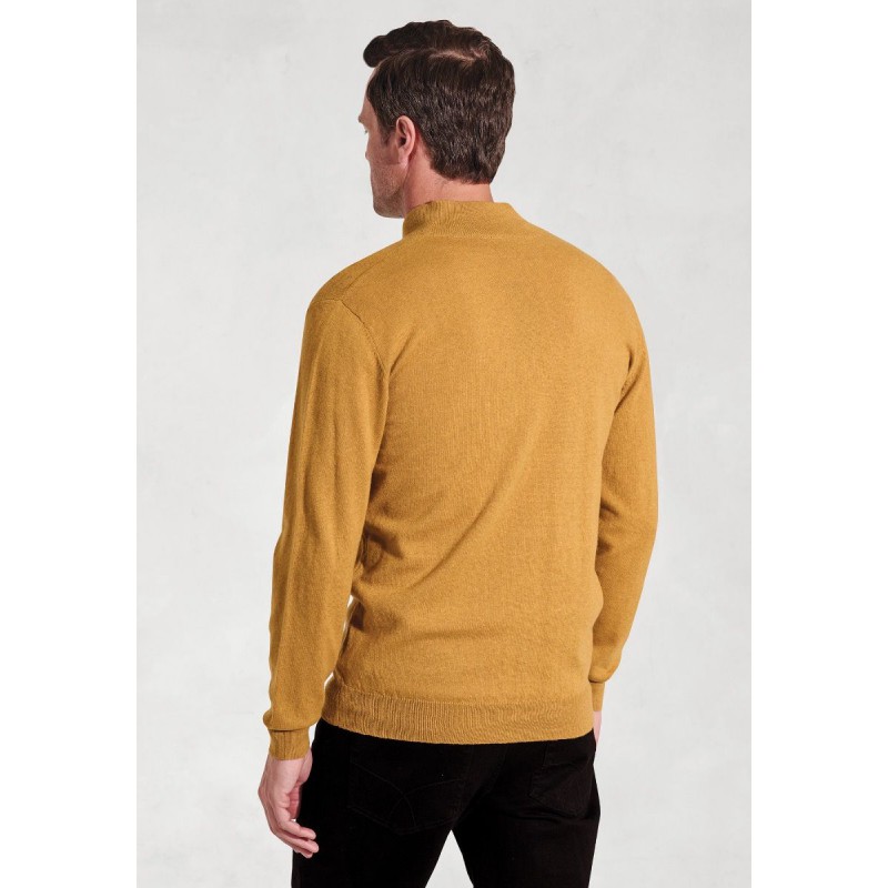 Cardigans Brook Taverner Somerset Mustard Cotton Merino Zip Cardigan £54.00