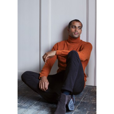 Jumpers Brook Taverner Burnt Orange Cashmere Roll Neck Jumper £179.00