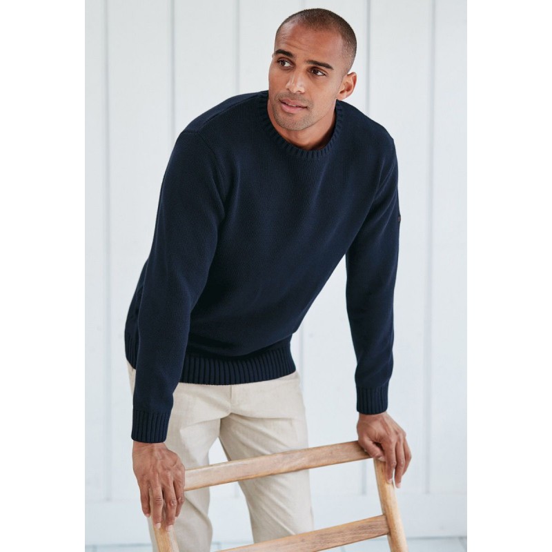 Jumpers Brook Taverner Earby Navy Cotton Crew Neck Jumper £54.00