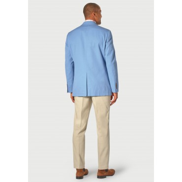 Jackets Brook Taverner Regular Fit Tatton Sky Blue Cotton Linen Jacket £116.00