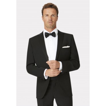 Dinner Suits Brook Taverner Tailored Fit Sapphire Black Wool Blend Dinner Suit £290.40