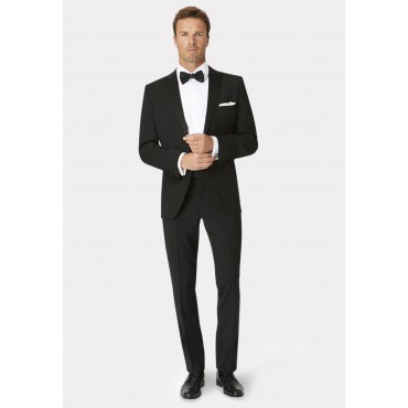 Dinner Suits Brook Taverner Tailored Fit Sapphire Black Wool Blend Dinner Suit £290.40