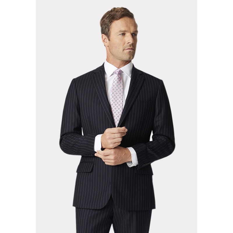 Wool Suits Brook Taverner Regular Fit Epsom Navy Pinstripe Wool Suit £322.80