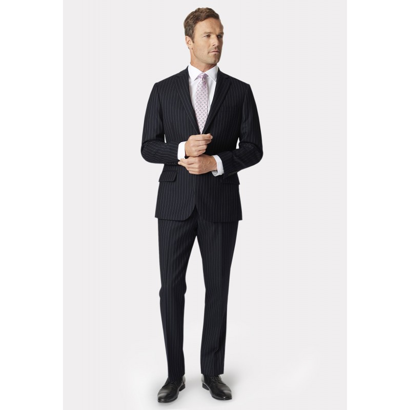 Wool Suits Brook Taverner Regular Fit Epsom Navy Pinstripe Wool Suit £322.80