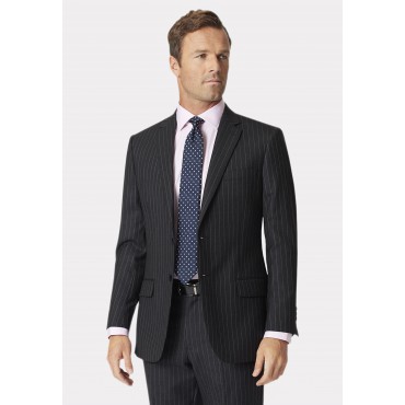 Wool Suits Brook Taverner Regular Fit Epsom Grey Pinstripe Wool Suit £322.80