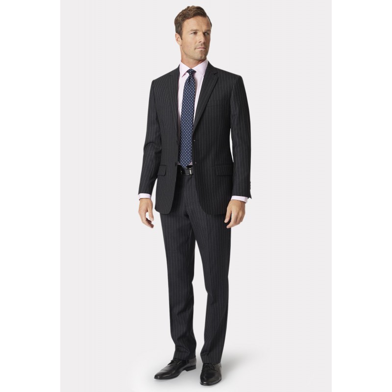 Wool Suits Brook Taverner Regular Fit Epsom Grey Pinstripe Wool Suit £322.80