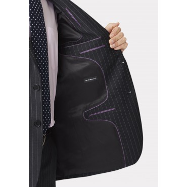 Wool Suits Brook Taverner Regular Fit Epsom Grey Pinstripe Wool Suit £322.80