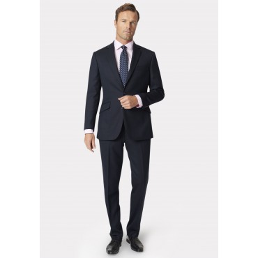 Wool Suits Brook Taverner Tailored Fit Dawlish Navy Birdseye Wool Suit £322.80