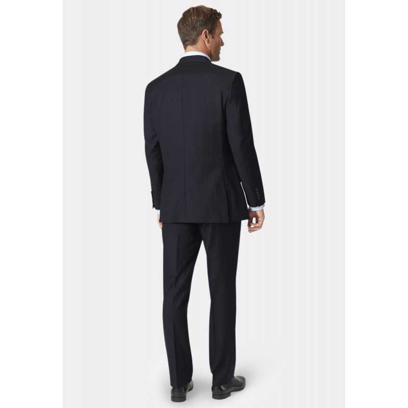 Wool Suits Brook Taverner Tailored Fit Dawlish Navy Herringbone Wool Suit £322.80