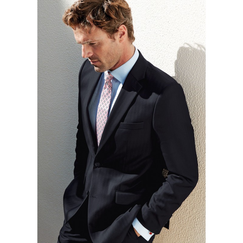 Wool Suits Brook Taverner Tailored Fit Dawlish Navy Herringbone Wool Suit £322.80