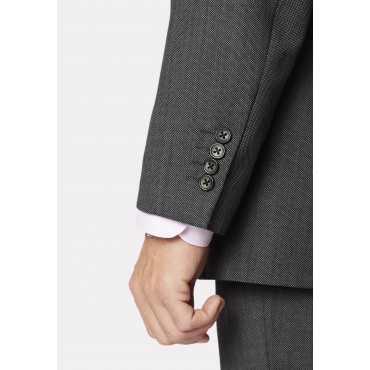 Wool Suits Brook Taverner Regular Fit Dawlish Charcoal Birdseye Wool Suit £322.80