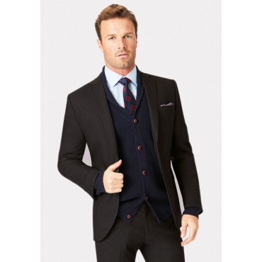 Three Piece Suits Brook Taverner Tailored Fit Dijon Charcoal Suit - Waistcoat Optional £150.00