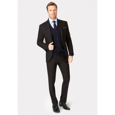 Three Piece Suits Brook Taverner Tailored Fit Dijon Charcoal Suit - Waistcoat Optional £150.00