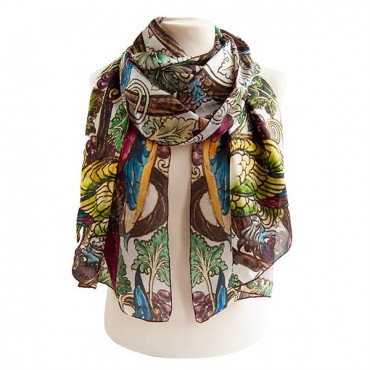 Scarves Fox and Chave De Morgan Parrots Silk Habotai Scarf £27.00