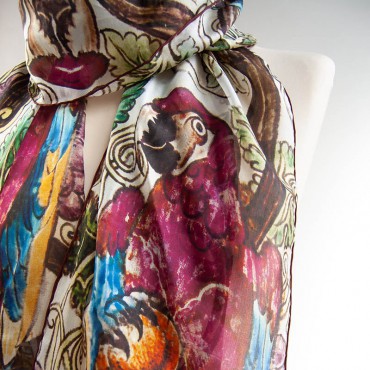 Scarves Fox and Chave De Morgan Parrots Silk Habotai Scarf £27.00