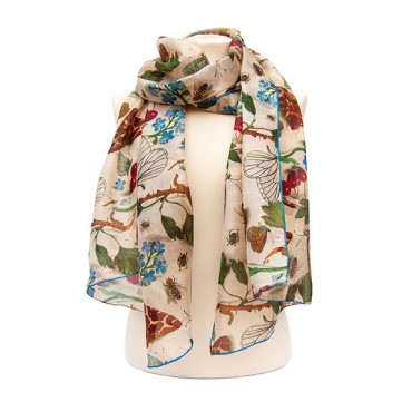 Scarves Fox and Chave Van Kessel Forget Me Nots Silk Habotai Scarf £27.00