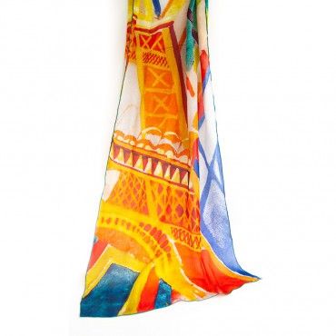 Scarves Fox and Chave Delaunay Eiffel Tower Silk Habotai Scarf £27.00