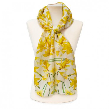 Scarves Fox and Chave Daffodils Habotai Scarf £27.00