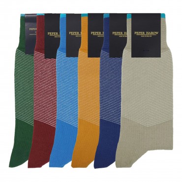 Men PEPER HAROW Mens Socks Bundle - Chevron £49.00